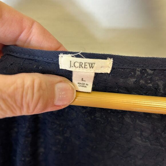 J. Crew Women's Navy Blue All Over Sequined Scoop Neck Tank Top Size L - Picture 5 of 11